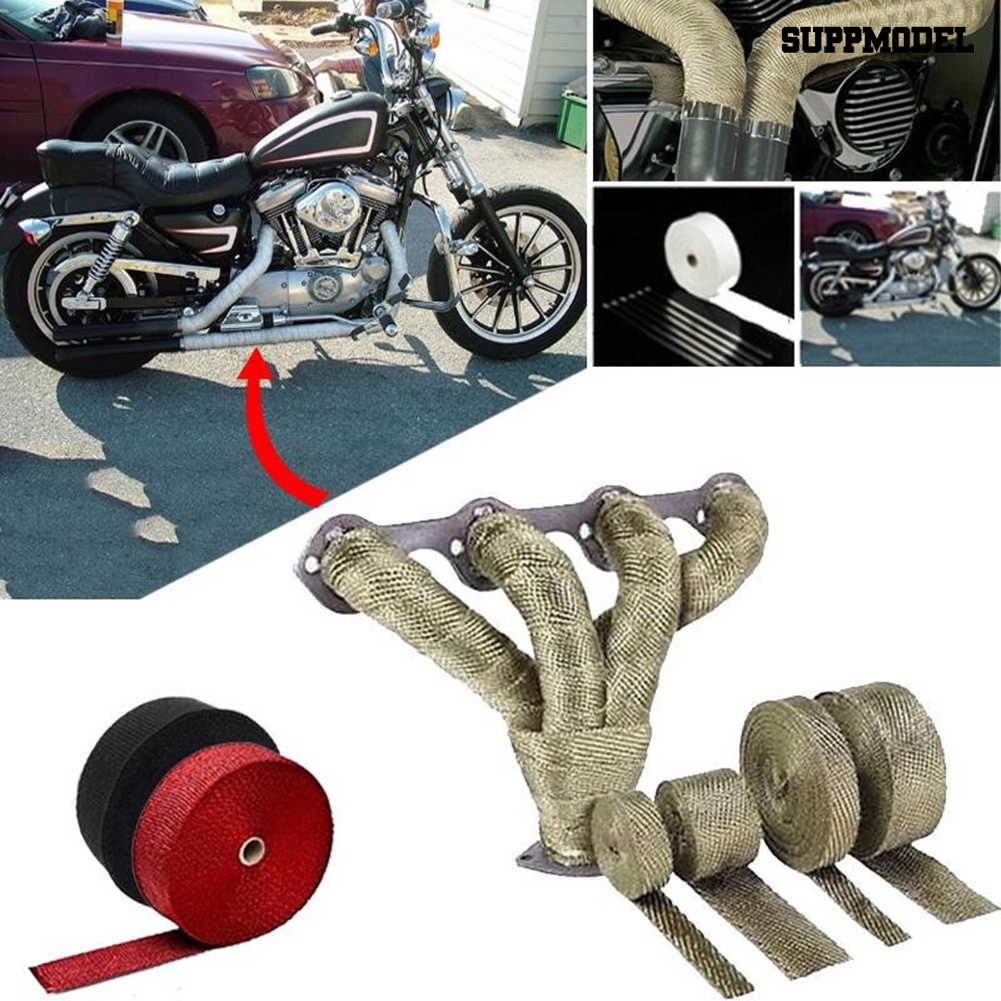 [Auto] Isolasi Bungkus Pipa Knalpot Motor Mobil Strip Tahan Panas Dengan 4ikat Baja