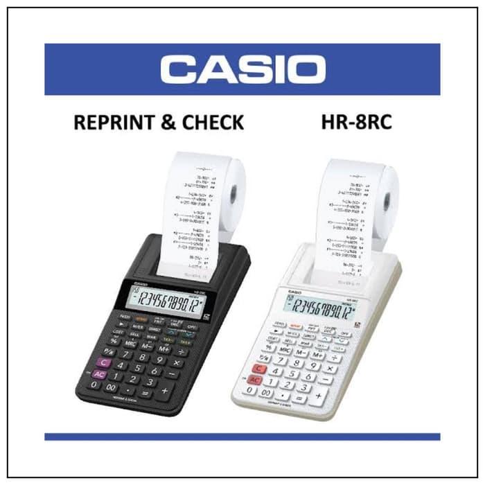 Jual Kalkulator Kasir Printing CASIO HR8RC Mini Print Calculator 8 RC