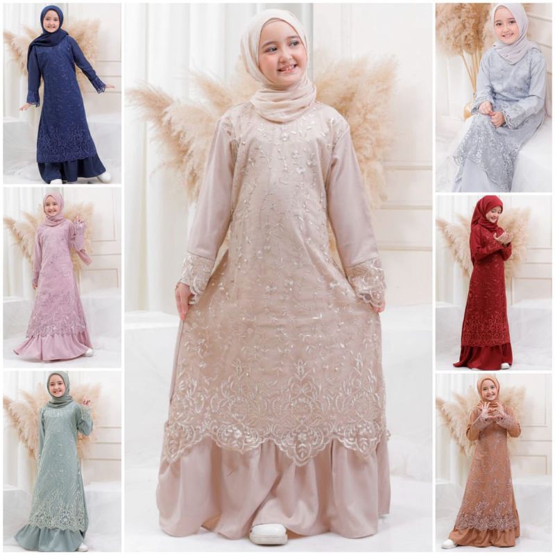 GAMIS BRUKAT ANAK DRESS MITHA  REMAJA 9-14 TH DRESS MUSLIM