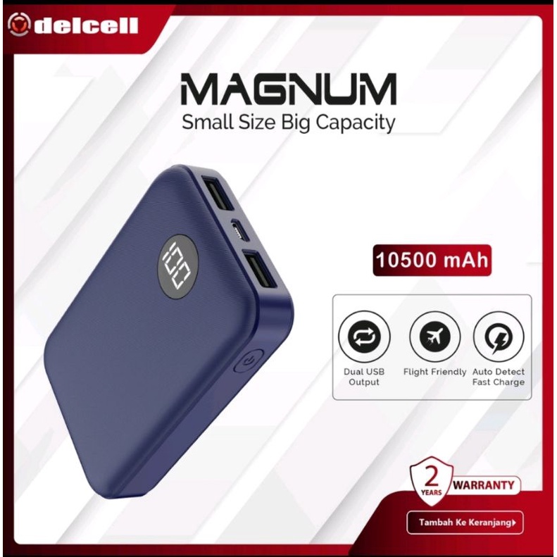 Powerbank Delcell Magnum 10000 mAh Original - Delcell Magnum Power Bank 10000mAh Resl Capacity