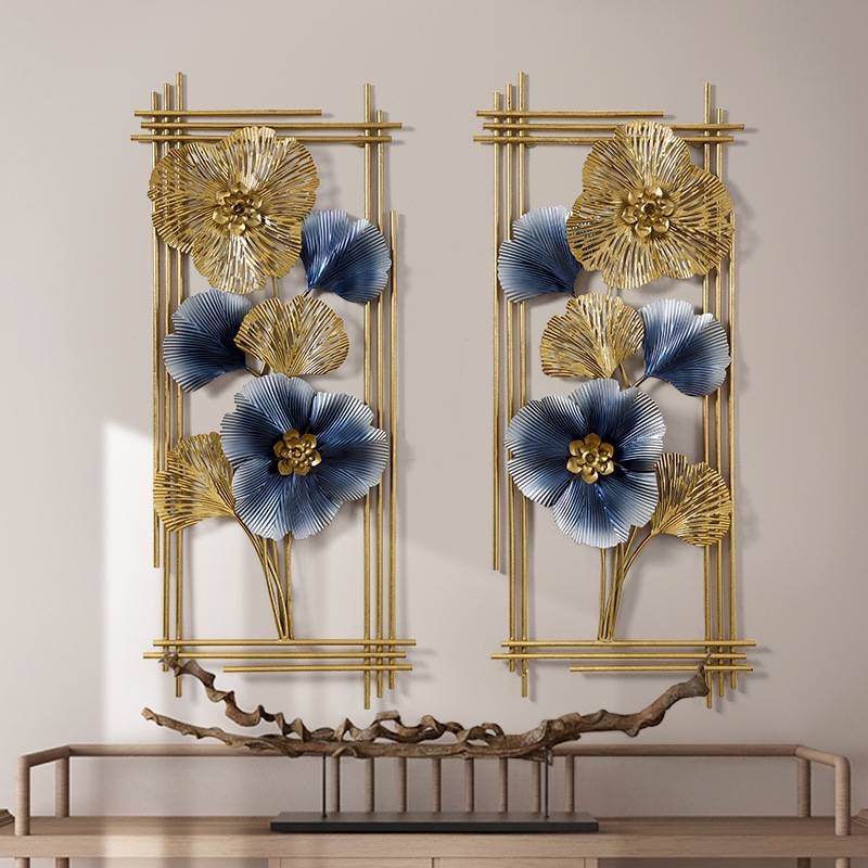 WallDecor Hiasan Dinding Sepasang Frame Metal Gold Daun Leaf Ginko Scandinavian/ WALL Decor Nordic