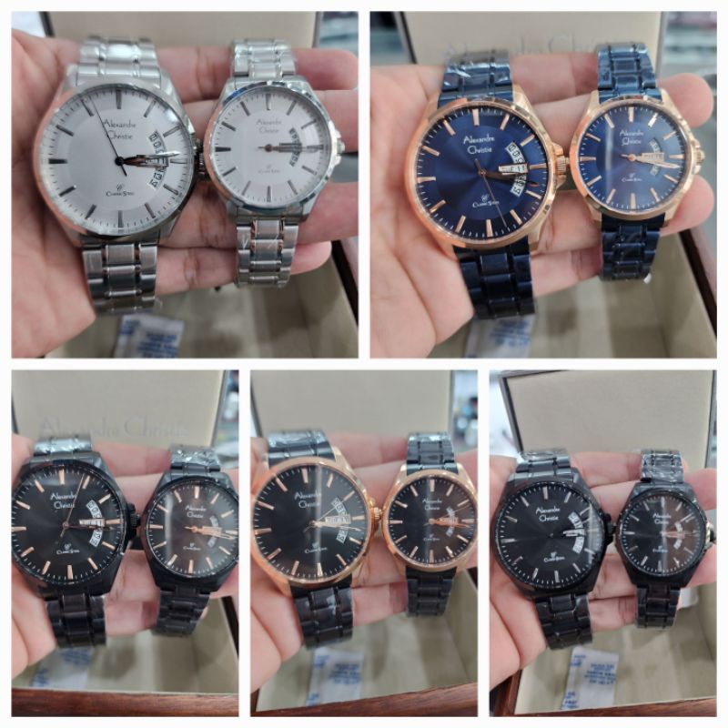 jam tangan couple alexandre christie ac8680 pasangan 8680 original bisa beli satuan