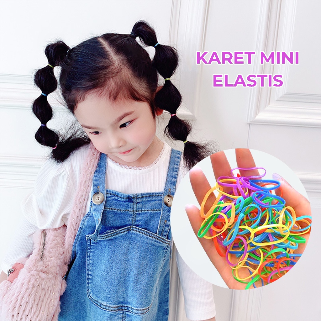 Karet Jepang Isi 600pcs Ikat Rambut Anak Warna Warni Tali Kunciran Rambut Perempuan Hair Tie aksesoris rambut | GROSIRXPRESS