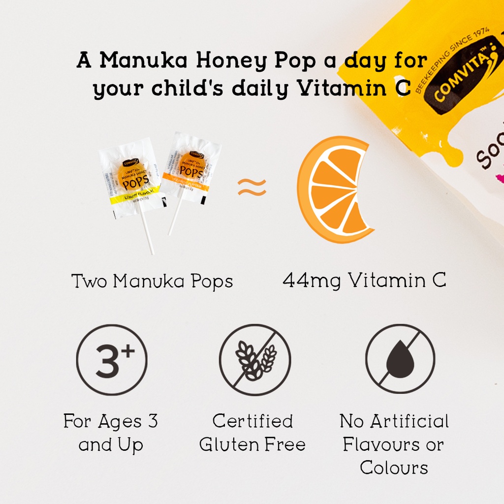 COMVITA KIDS SOOTHING POPS UMF 10+ MANUKA HONEY / ISI 15 POPS