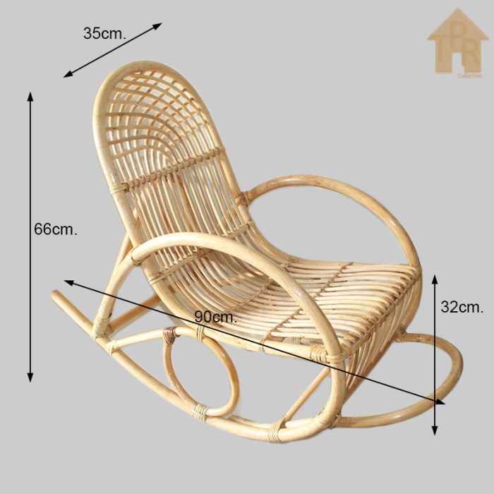 Kursi Goyang Anak Rotan Natural Rocking Chair Rattan P90