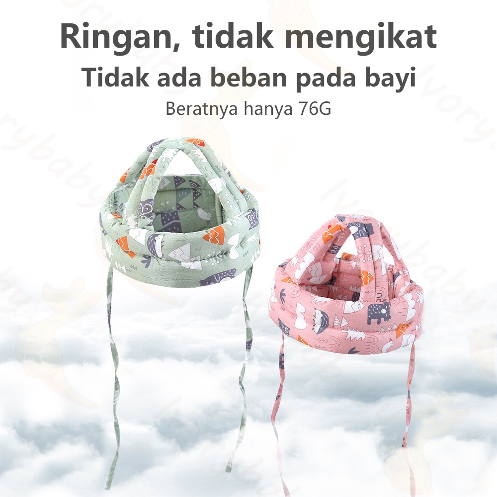 Ivorybaby Topi pelindung kepala bayi Bantal pelindung kepala bayi Baby head safety helmet Baby cap anti fall