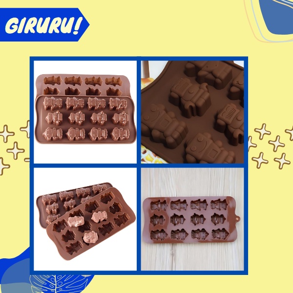 Cetakan Silikon Robot Lego Coklat / Cetakan Jelly Lego Cetakan Es Cetakan Kue