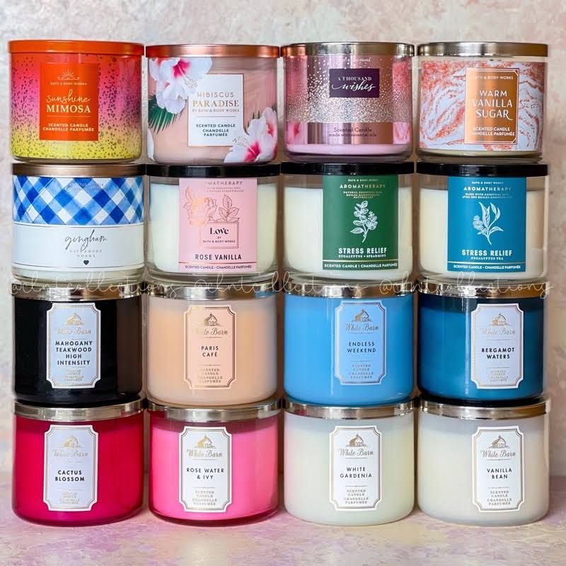 [ORIGINAL SALE] BBW CANDLE / BATH & BODY WORKS 3 WICK CANDLES / BBW CANDLE / LILIN AROMATHERAPY MAHO