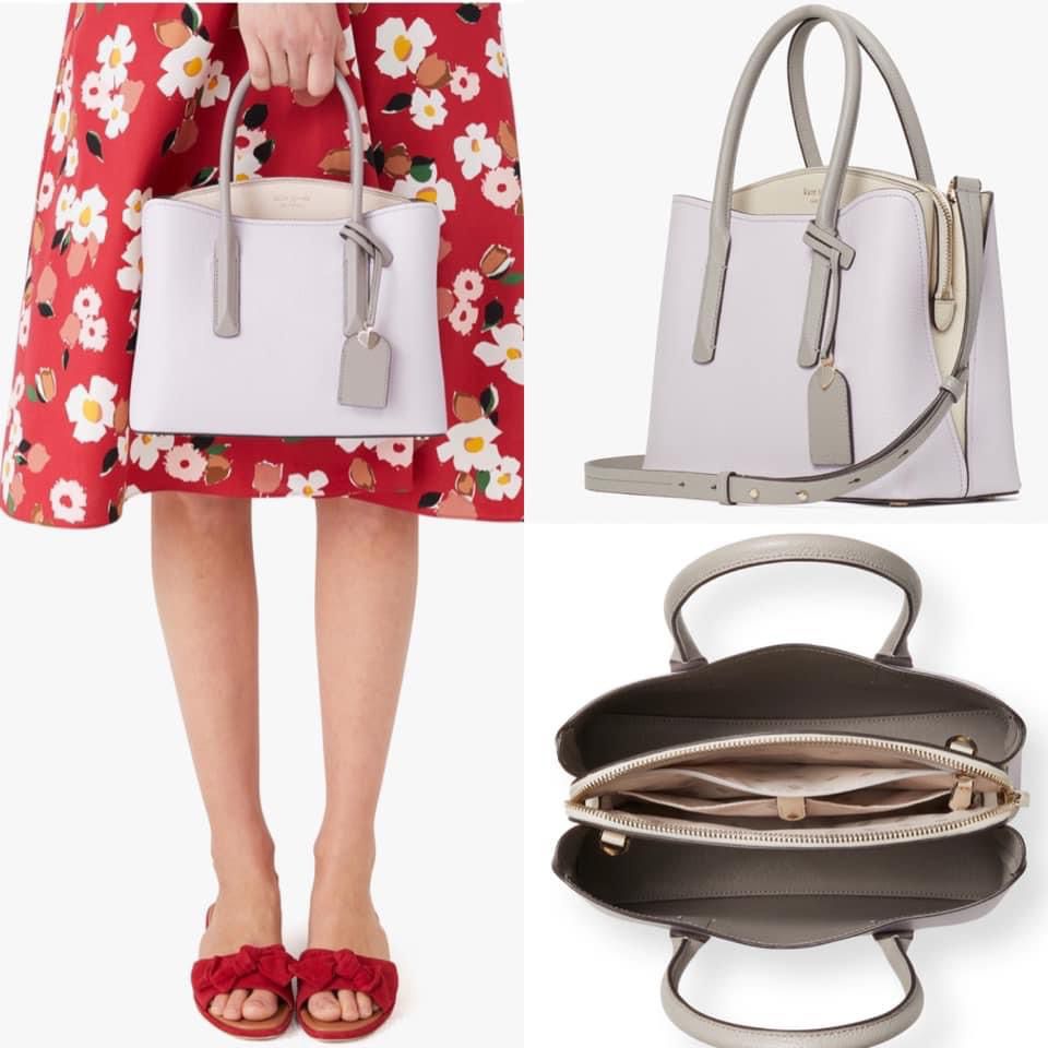 Tas branded ori Kate Spadee Medium Margaux Satchel lilac- guava pink