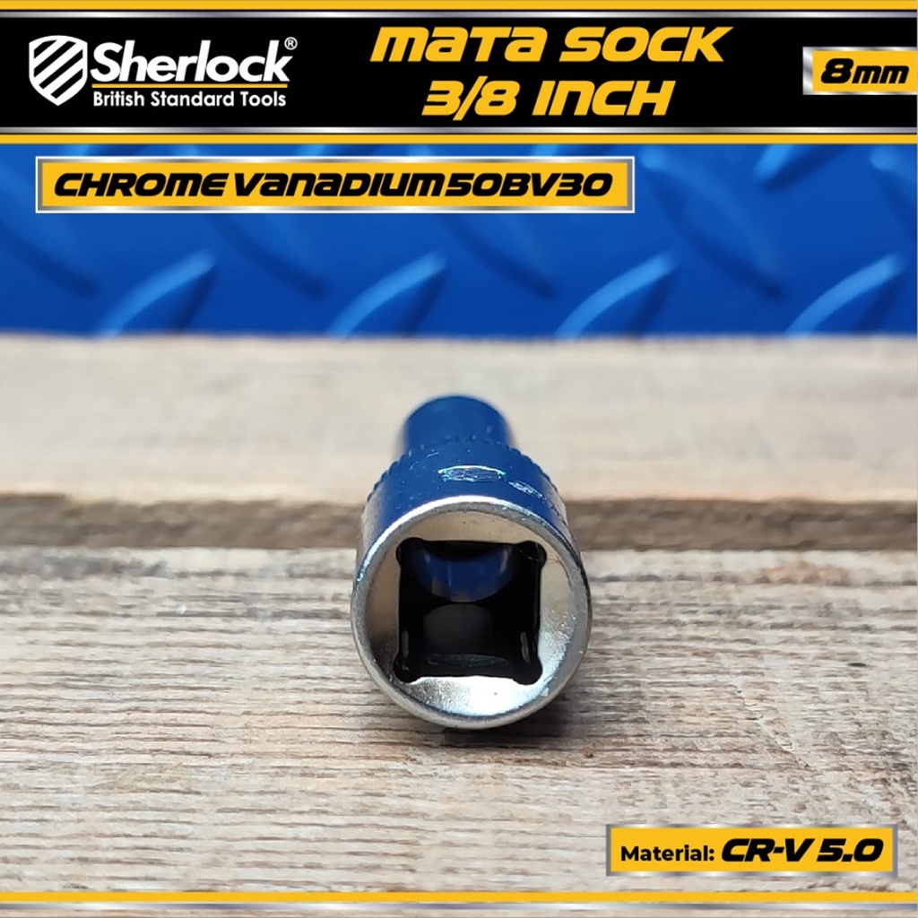 Mata Sock Panjang 3/8&quot; Drive 6 PT/ Deep Wall Socket 6 PT Sherlock 8 mm