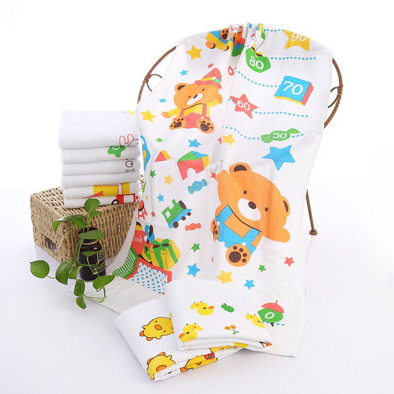 cod new 105*50 Handuk mandi anak motif kartun bath towel kartun handuk bayi lembut honeycomb lucu