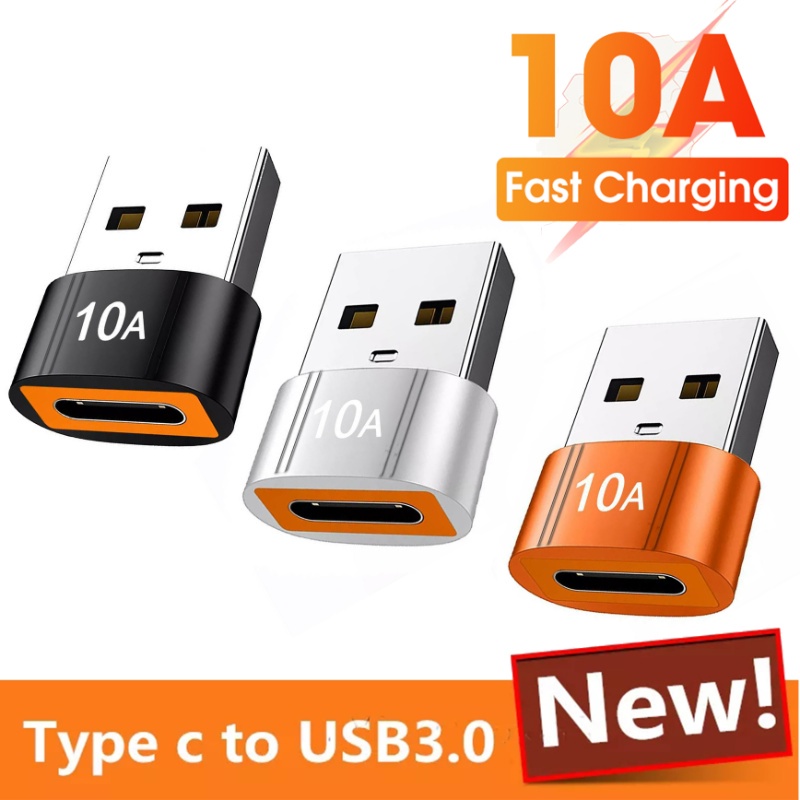 10a Komputer Laptop USB Female Adapter Portable Male To Female Converters Konektor Kabel Data Serbaguna USB Ke Tipe-C Adaptor Pengisian Cepat