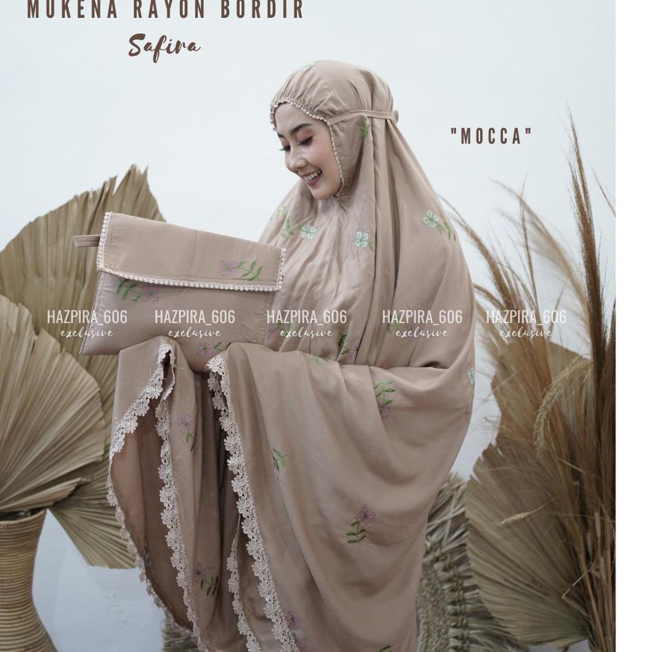 MUKENA DEWASA KATUN RAYON BORDIR SAFIRA JUMBO • MVR.11De22ᶻ