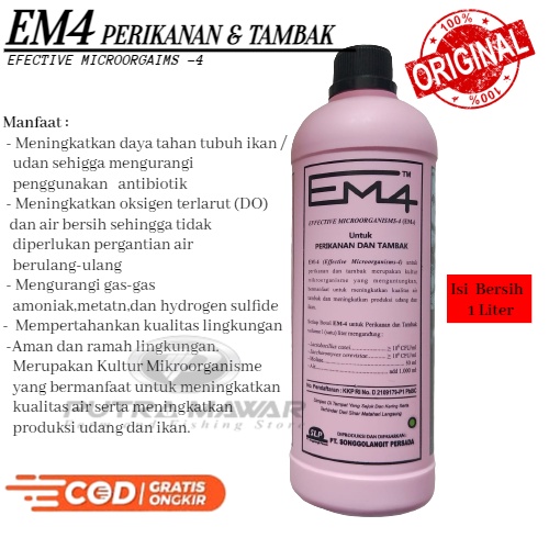Em4 Pink Perikanan Dan Tambak 1 Liter Atau Vitamin Probiotik Organic Cair Untuk Kolam Serta Dapat Me