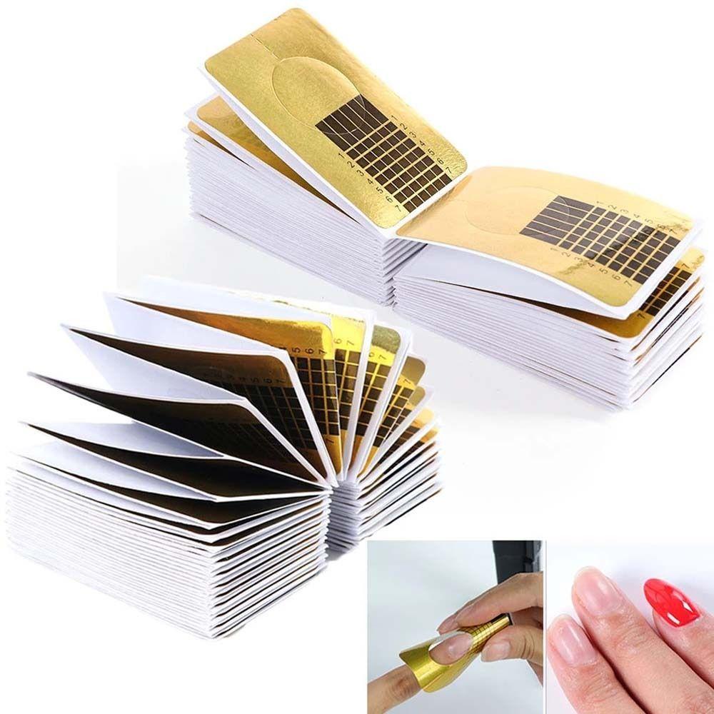 Mxbeauty Nail Paper Tray Extension Builder 100 Pcs Self-adhesive DIY Nail Art Alat Perlengkapan Ekstensi Kuku Nail Extension Stensil