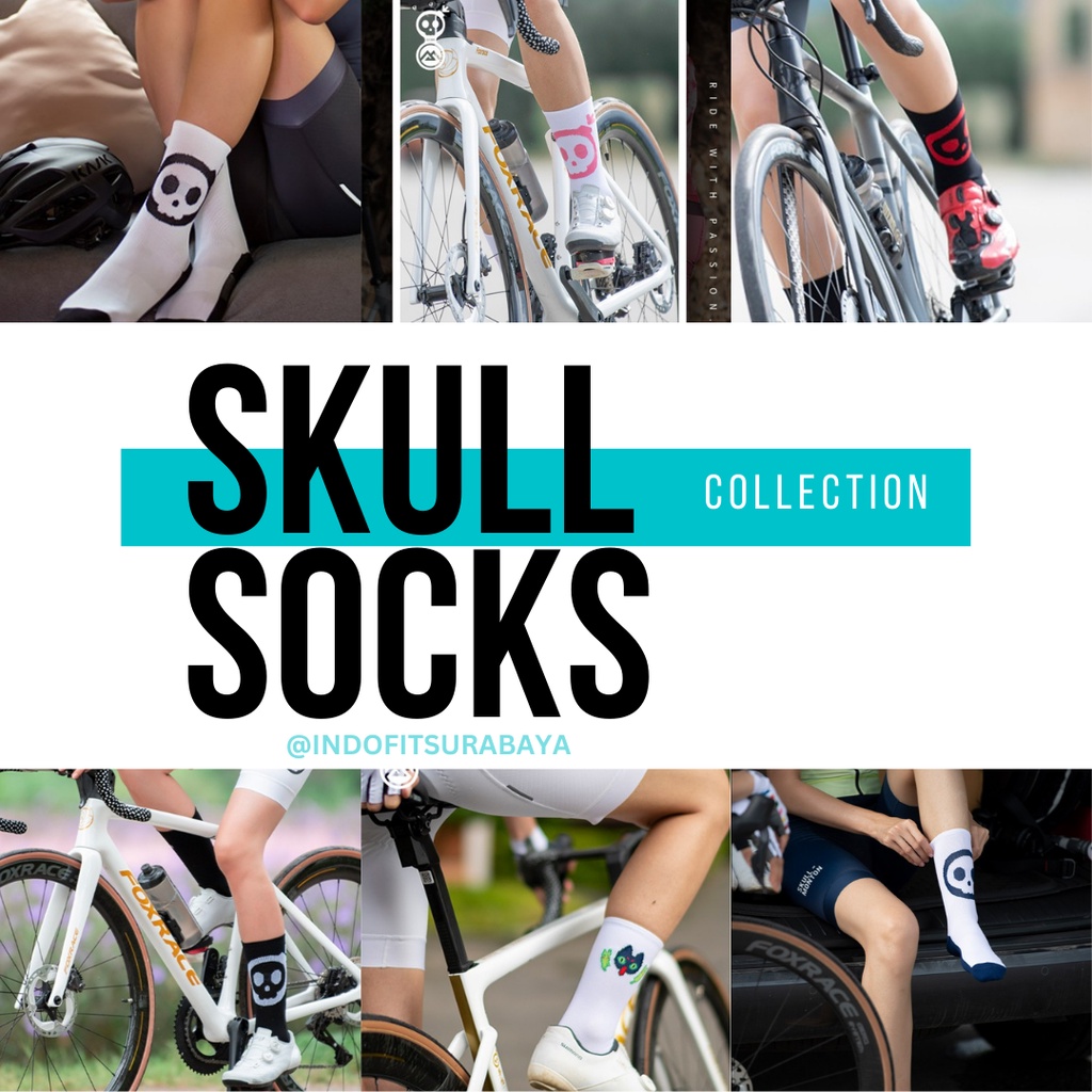 Kaos Kaki Monton Skull Collection Socks Monton Cycling Sepeda Gowes