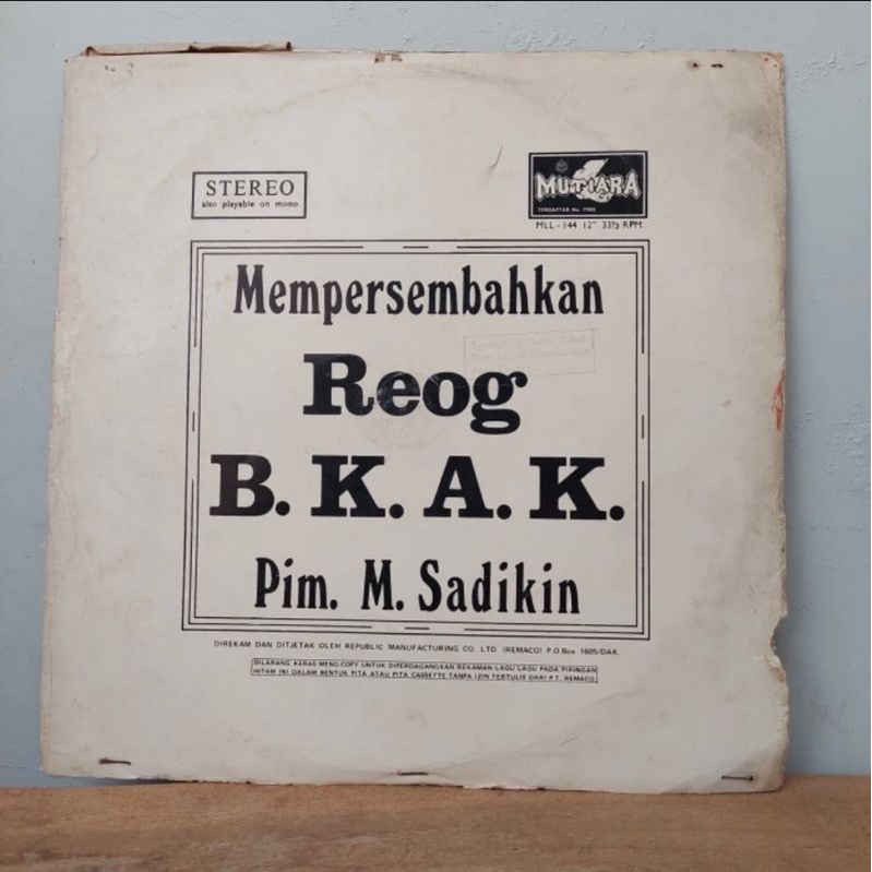 Vinyl Piringan Hitam 12 inch Reog Bkak