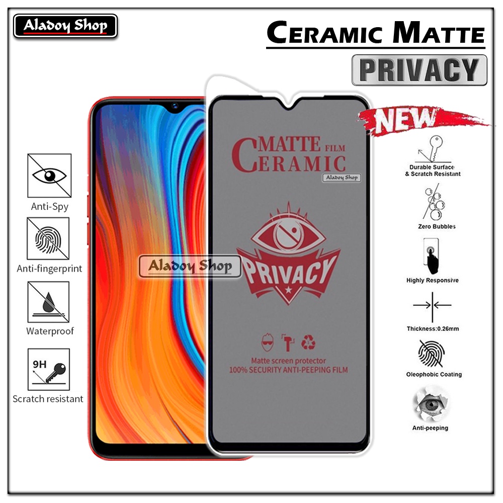 PAKET 2IN1 Anti Gores Privacy Realme C3 + Tempered Glass Kamera