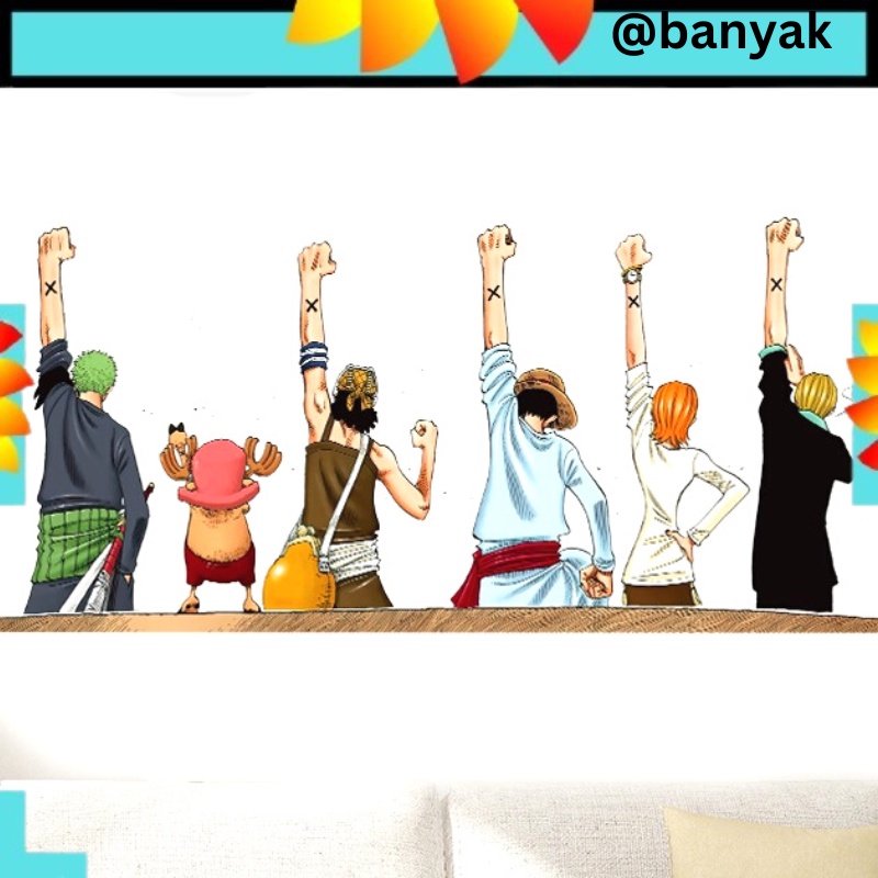 WALLSTIKER WALLSTICKER WALL STICKER STIKER DINDING ANIME ANIMASI FIGURE KARTUN ONEPIECE WALLPAPER ONE PIECE SANJI ZORO LUFFY NAMI WANTED WALSTICKER WALSTIKER PAPER TEMBOK WALLPEPER KARAKTER DEKORASI RUANG TAMU KAMAR TIDUK ANAK @banyak