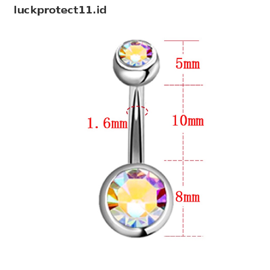 /Fashion Hot// Fashion// 1Set Cincin Pusar Kristal Berlian Imitasi Pusar Cincin Bar Perhiasan Tubuh.