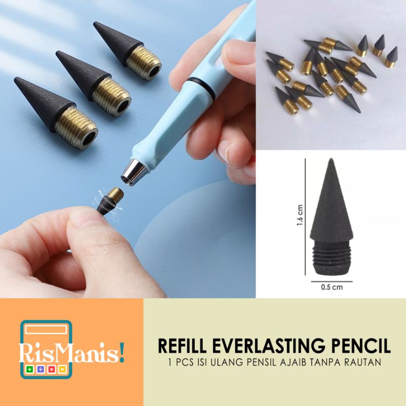 REFILL EVERLASTING PENCIL - 1 pcs Isi Ulang Pensil HB Ajaib Tanpa Rautan Awet Tidak Bisa Habis Eternal Tidak Perlu Diraut Unlimited Tanpa Batas Pen Alat Tulis Sekolah Peralatan Kantor Stationary Mahasiswa Kuliah