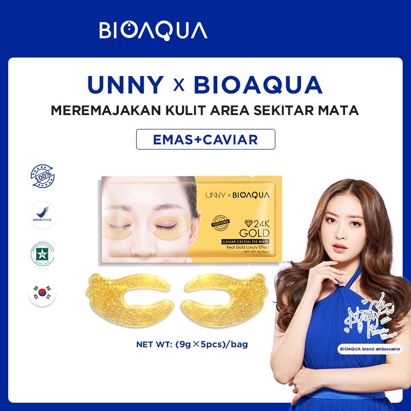 BIOAQUA 24K GOLD Caviar Crystal Eye Mask Isi 5pc