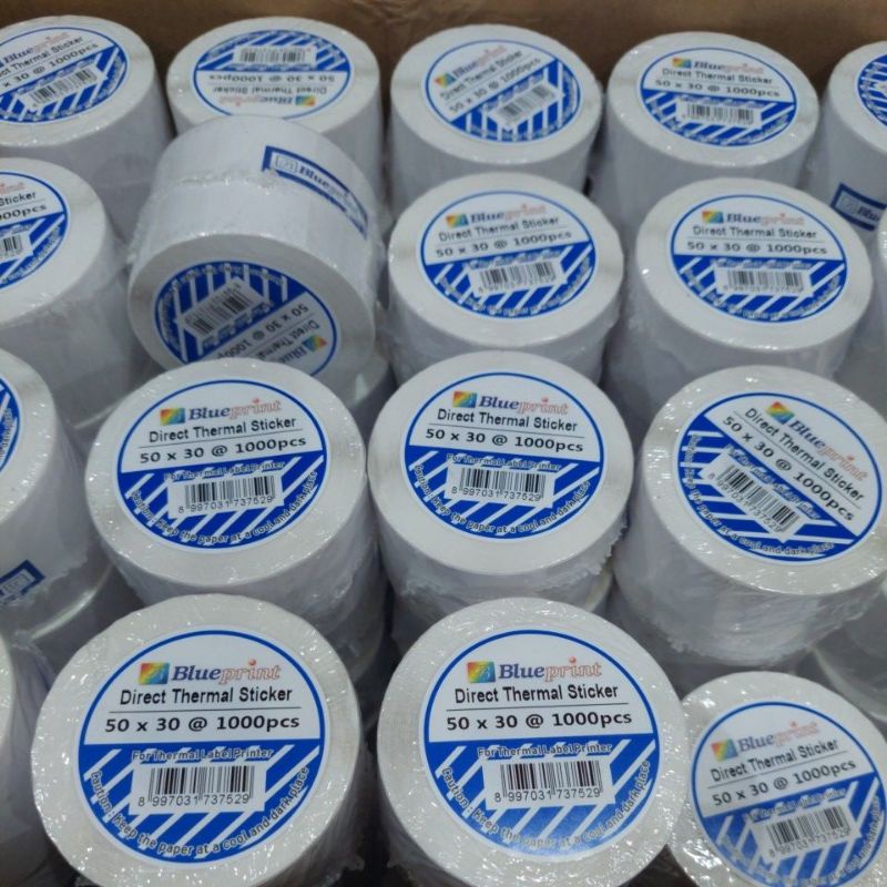 

Thermal Sticker Barcode 50x30 Blue Print / Label Stiker Barcode 50x30