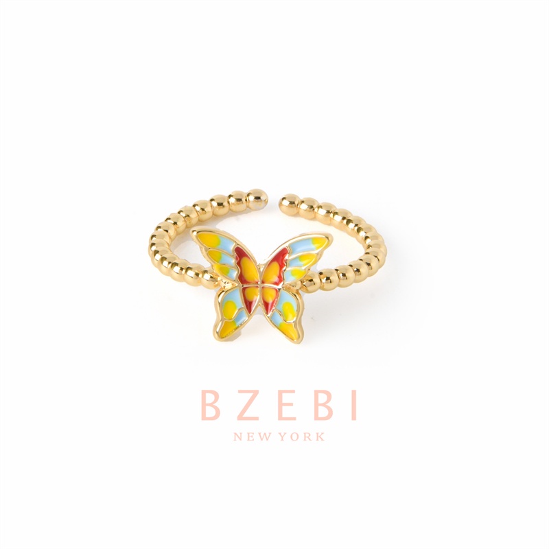 Bzebi Cincin Emas Berlian 18k Cincin Terbuka Dapat Disesuaikan Anti Karat Gaya Korea Aksesoris Fashion Wanita Aksesoris Harian Perhiasan Premium Hadiah Ultah Dengan Box 1108r