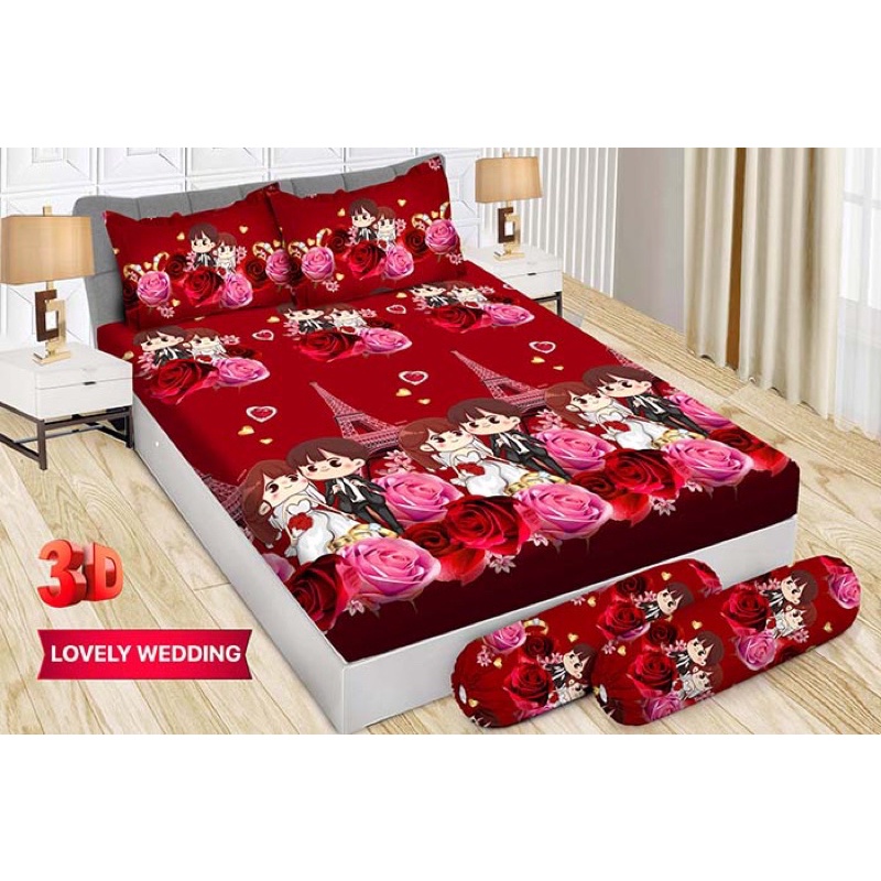 (BISA COD)SPREI BONITA MOTIF LOVELY WEDDING UK 180*200 CM DIJAMIN TIDAK LUNTUR