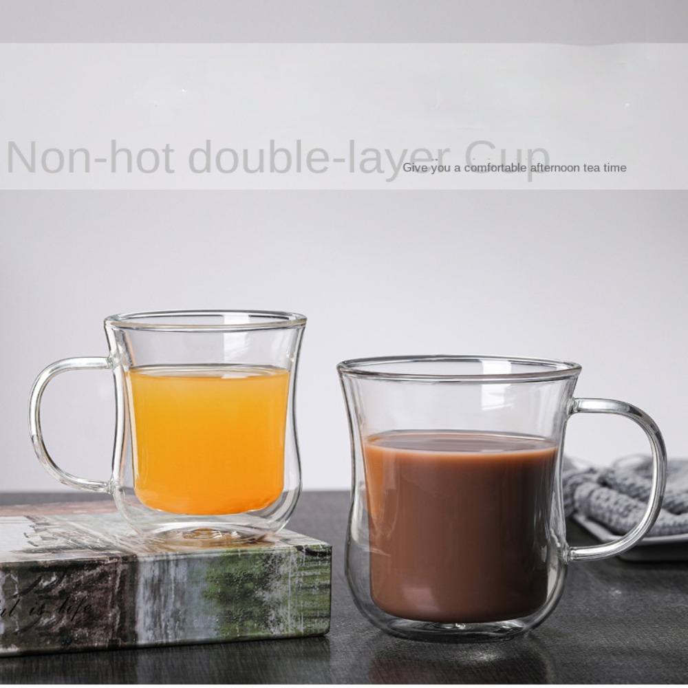 Solighter Double Wall Glass Cup Anti Gerah Insulated High Borosilicate Mini Whisky Cup Cangkir Kopi Espresso Transparan Bening