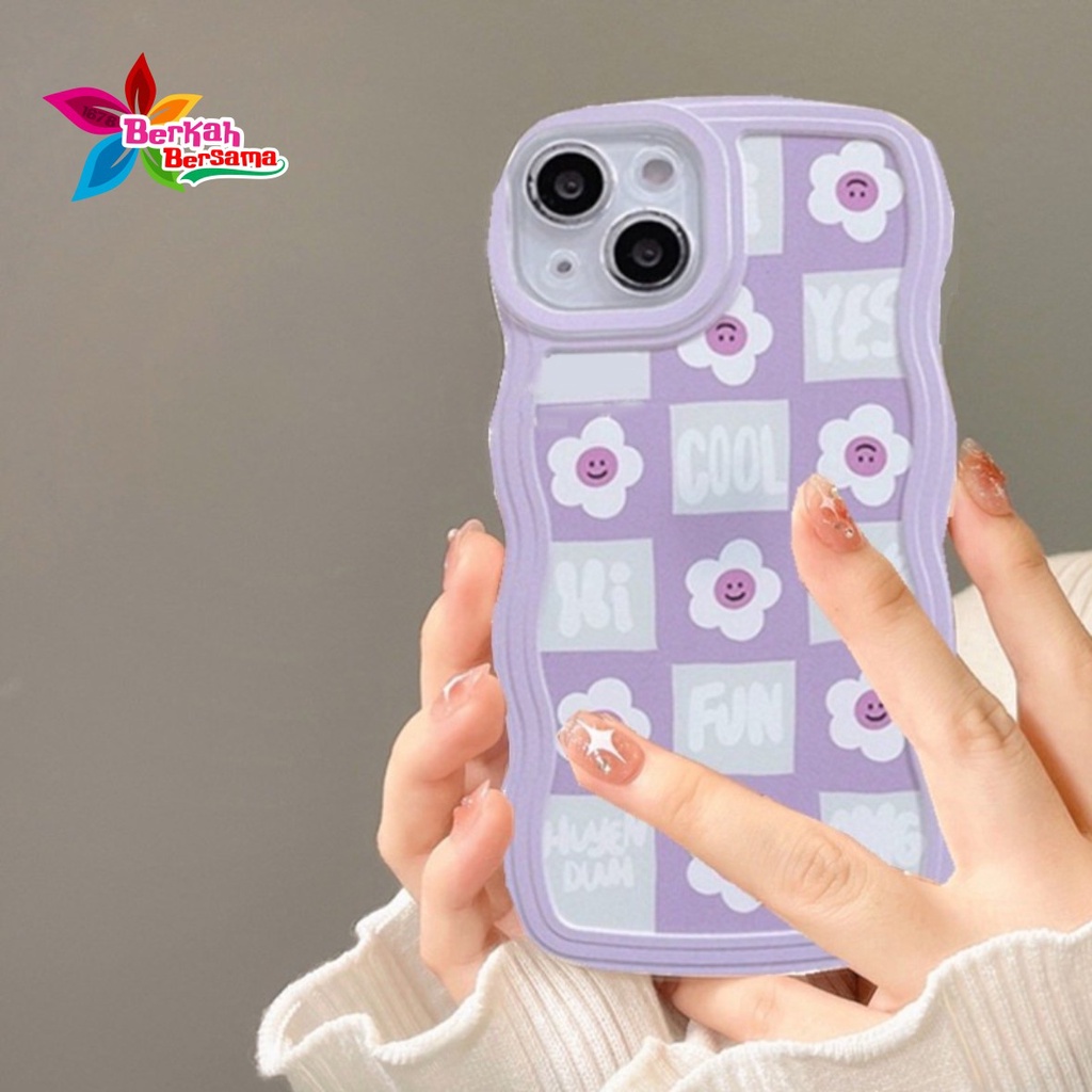 SS126 SOFTCASE SILIKON GELOMBANG MOTIF FLOWER FUN FOR IPHONE 7 8 7+ 8+ X XS XR XS MAX 11 12 13 14 PRO MAX BB7474