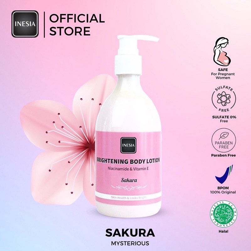 Inesia Brightening Body Lotion With Niacinamide &amp; Vit. E -  300ml-Perawatan Kulit