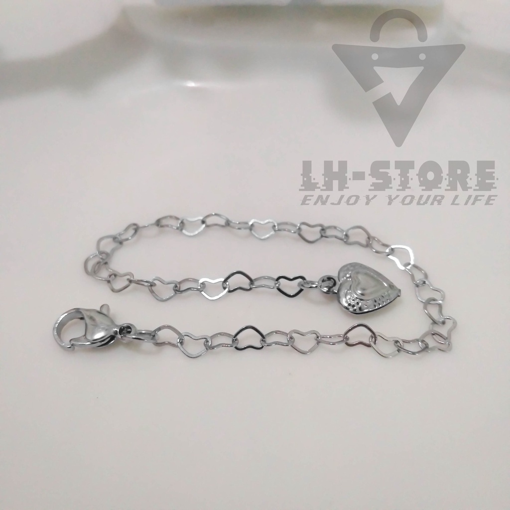 Gelang Tangan Love Wanita Rhodium 18 Karat Terbaru