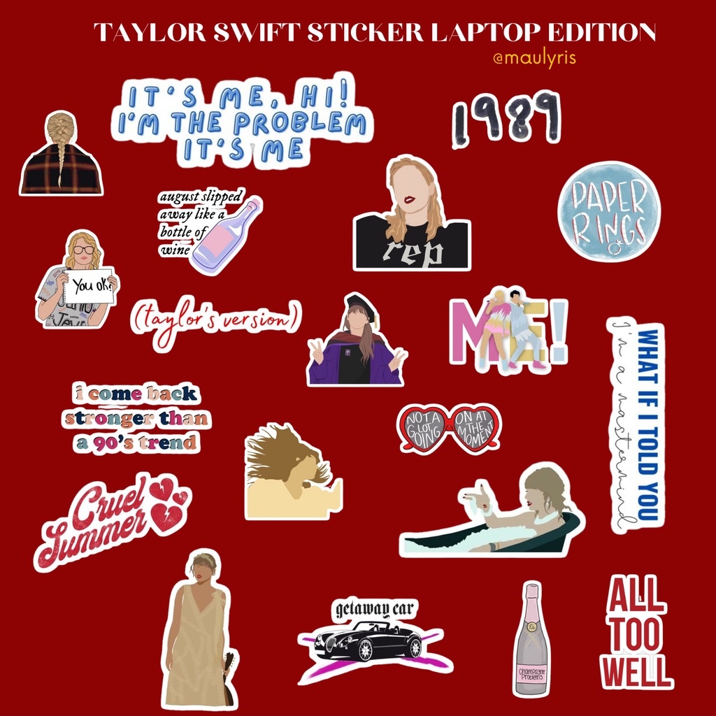 

CUTE STICKER VINYL TAYLOR SWIFT EDITION | AESTHETIC STICKER VINYL MATTE DOFF MATTE TAYLOR SWIFT