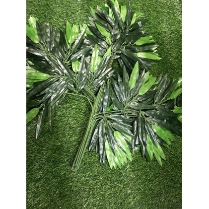 Kualitas Dijamin Daun Bambu Sintetis / Daun artifical / Daun dekorasi / D016/ 1 lusin