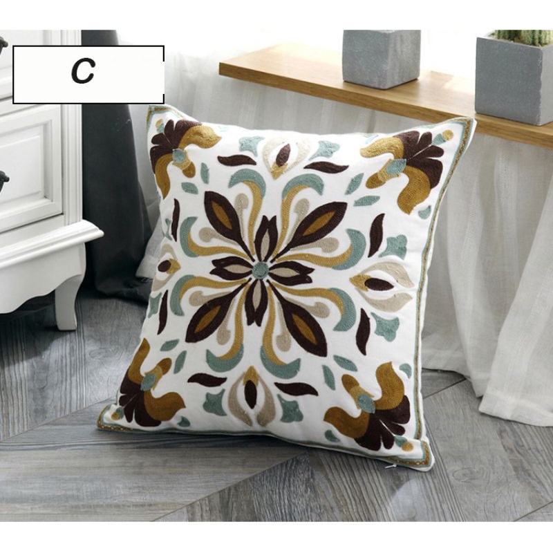 SARUNG BANTAL SOFA BORDIR EMBROIDERY HOME DECOR 45X45 CM PQ