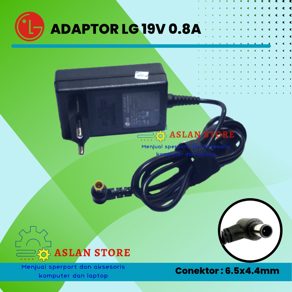 Adaptor tv dan monitor LG 19V -0,8A/LG LED Tv 20 inci sampai 24 inci