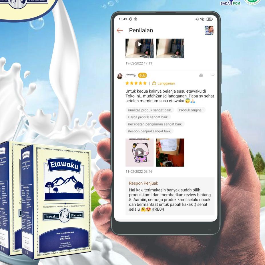 

Flash Sale ( STOK) Susu Kambing Etawaku Platinum - Atasi Masalah Pernafasan Sesak Nafas Asma Penambah Kalsium Padatkan Tulang Tingkatkan Daya Tahan & Imunitas Tubuh Isi 200gr