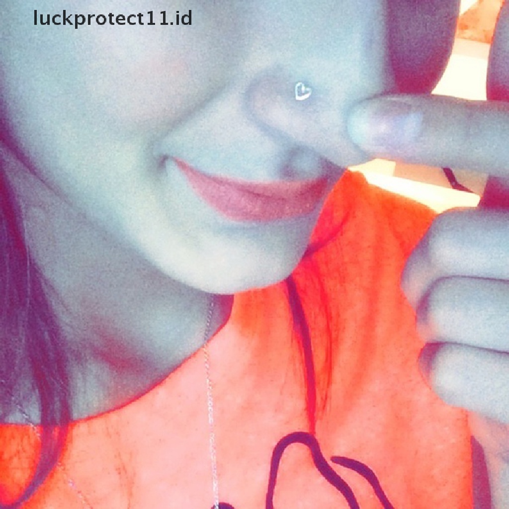 /Fashion Hot// Fashion// 5 Pcs Stainless Steel Jantung Hidung Cincin Hidung Stud Rings Tubuh Perhiasan Hadiah.