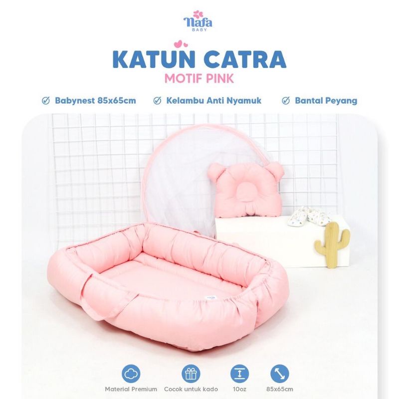 BABY NEST BOAT SET KATUN BANTAL KELAMBU/ TEMPAT TIDUR BAYI/ NAFA BABY