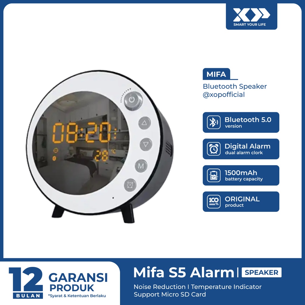 Mifa S5 Bluetooth Speaker Alarm Clock with FM Radio Original