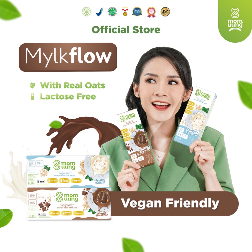 Mom Uung Mylkflow Susu Pelancar Asi / Singapore Classic Chocolate / Creamy Vanilla / Vegan Friendly / Lactose Free