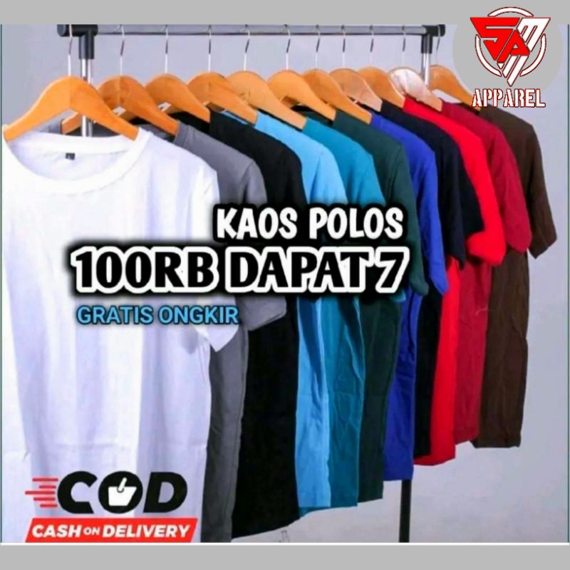 Kaos Polos 100rb dapat 7