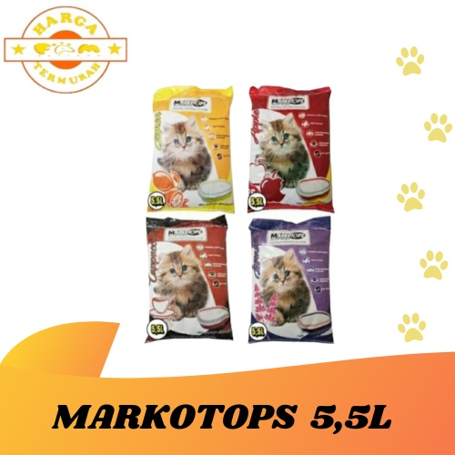 Pasir Kucing Markotops 5.5 lt Pasir kucing Gumpal 5.5 Liter Non Kawan