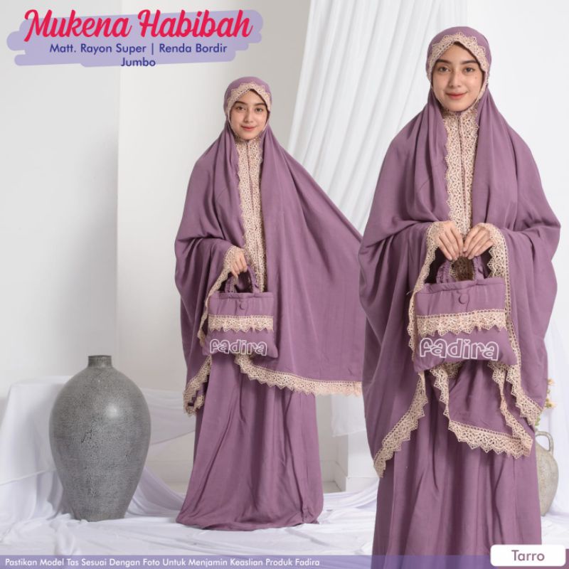 Mukena Jumbo Habibah by Fadira. Mukena Rayon Super Renda Bordir SN