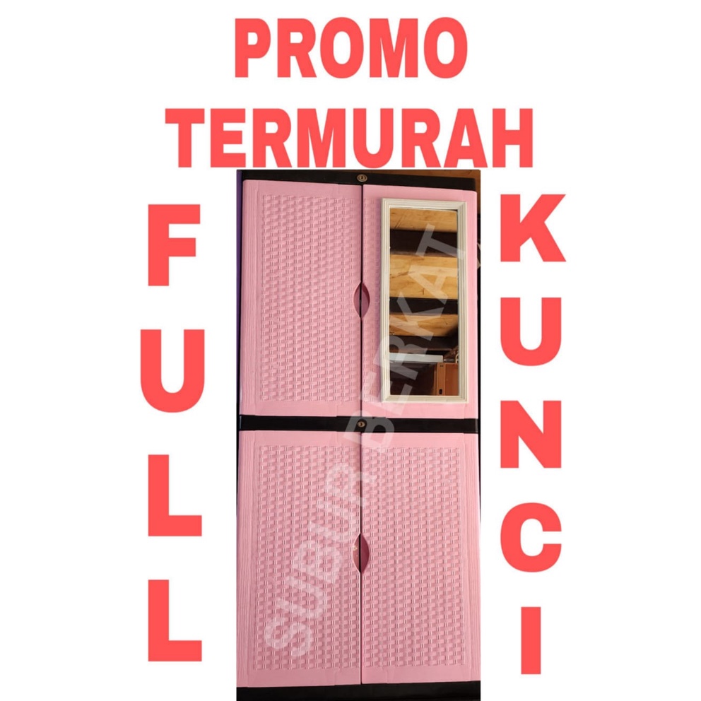 LEMARI PLASTIK LEMARI PAKAIAN KACA KUNCI