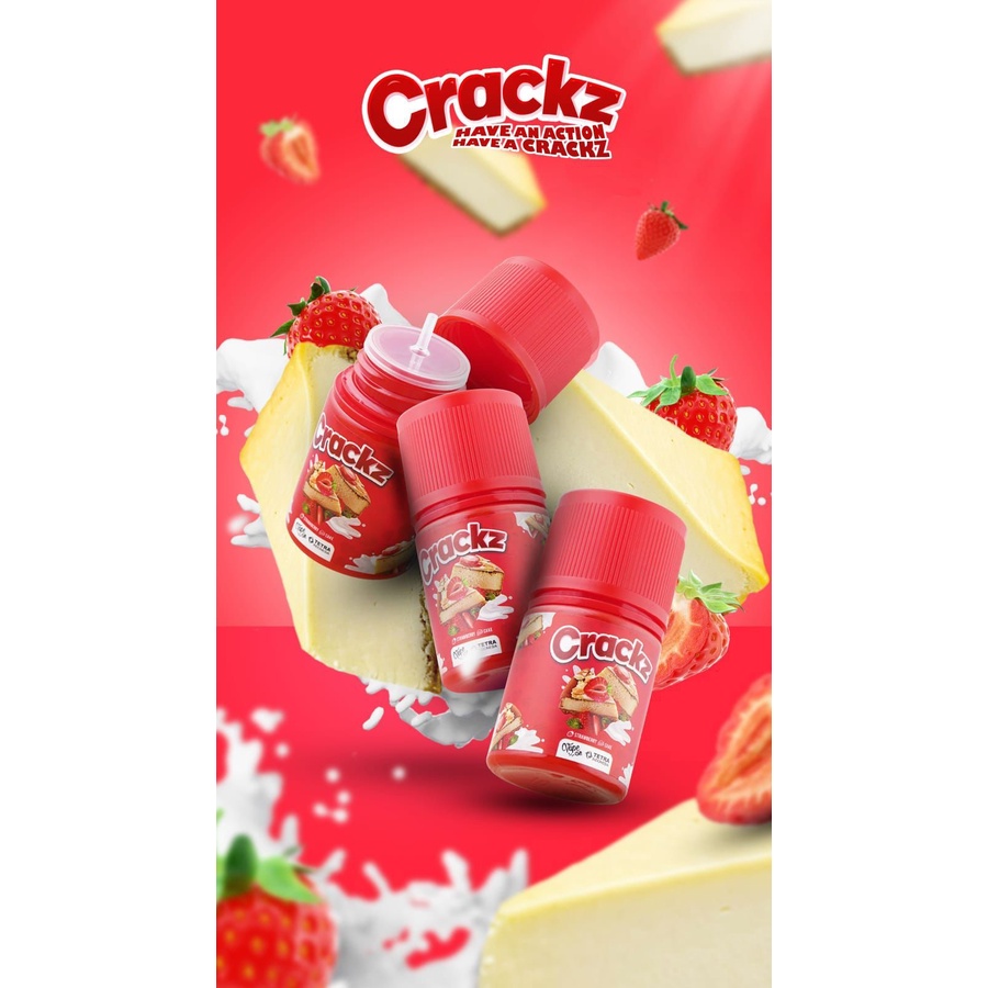 Liquid Crackz V5 60ml | Crackz V5 Strawberry Poundcake by Tetra Indonesia