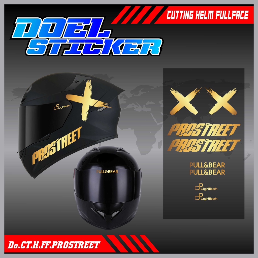 Sticker Cutting Helm Full Face Hologram PROSTREET Doel