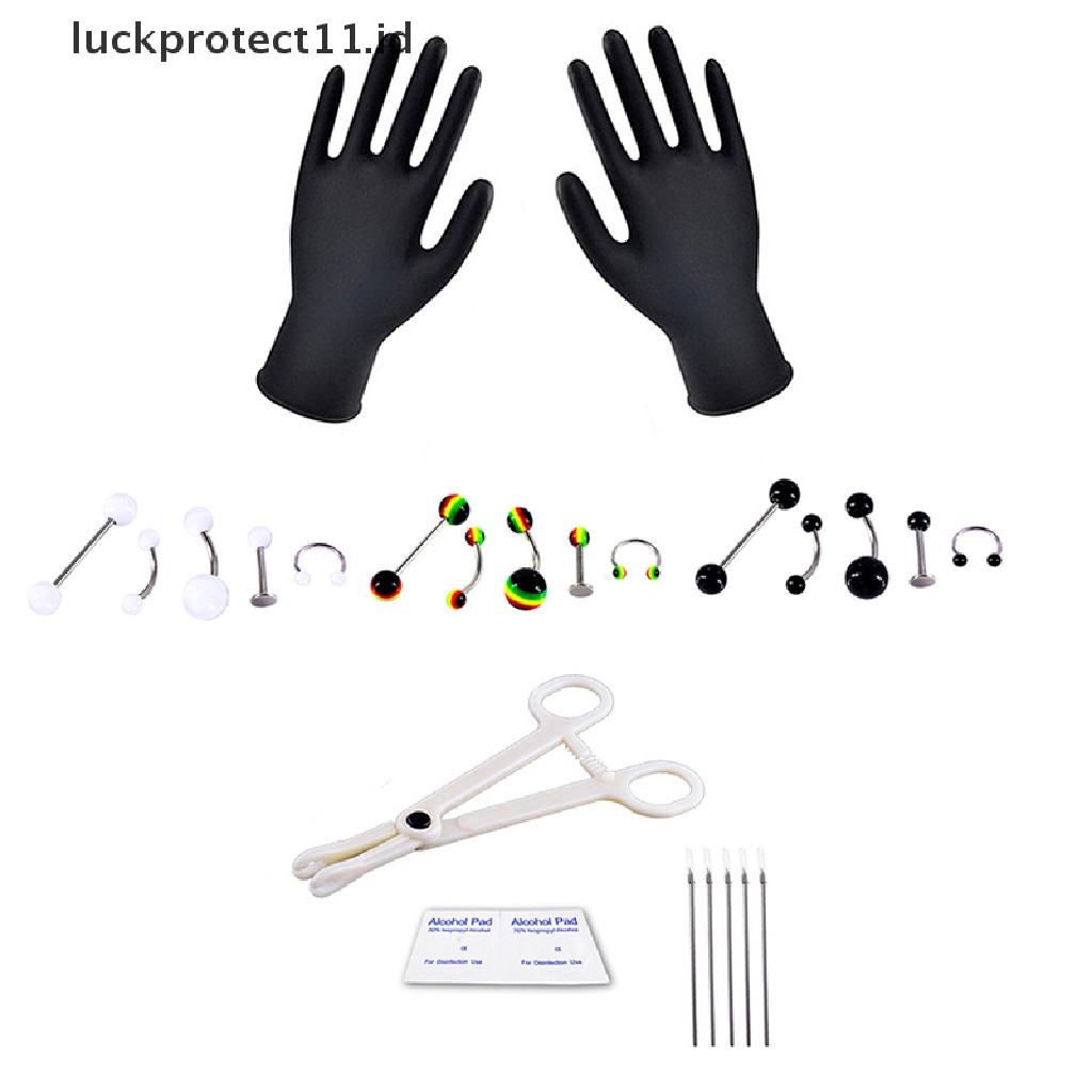 /Fashion Hot// Fashion// Kit Alat Perhiasan Tubuh Profesional Cincin Perut Hidung Pusar Nipple s.