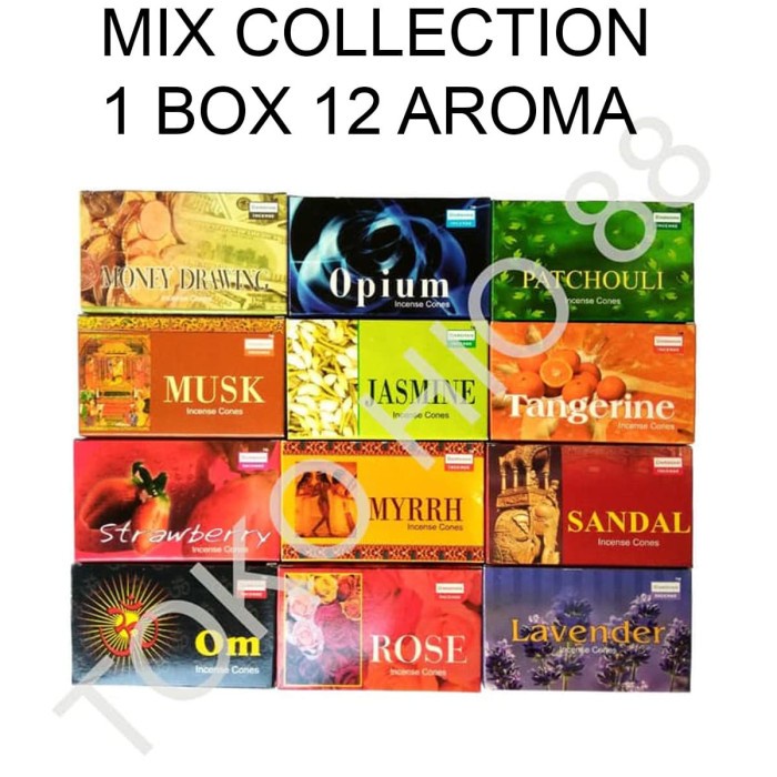 Dupa Kerucut India Hitam Hio Tumpeng Buhur Darshan Mix Cone Collection